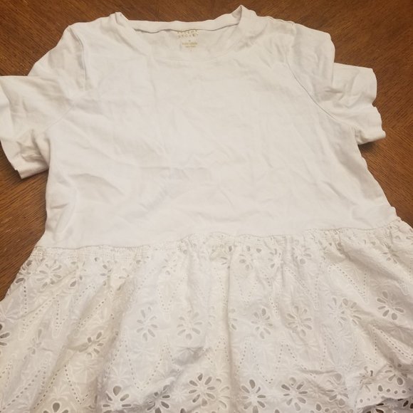 Kate Spade Peplum Eyelet T-Shirt/Top - Picture 1 of 5